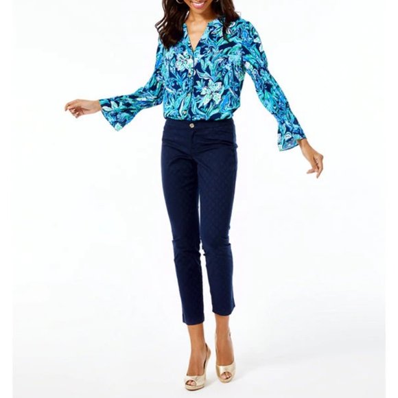 Lilly Pulitzer Pants - Lilly Pulitzer Kelly Textured Ankle Skinny Pants